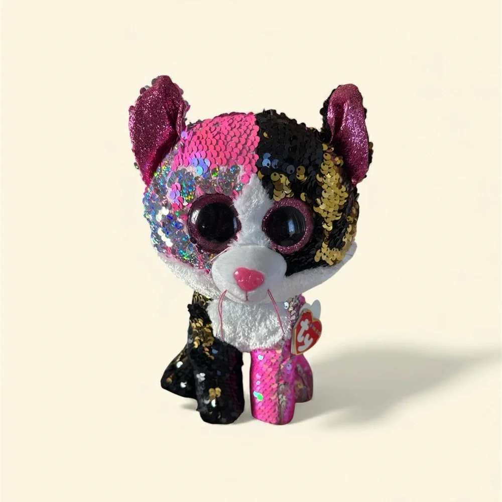 Ty Multicolor Sequin Cat Plush